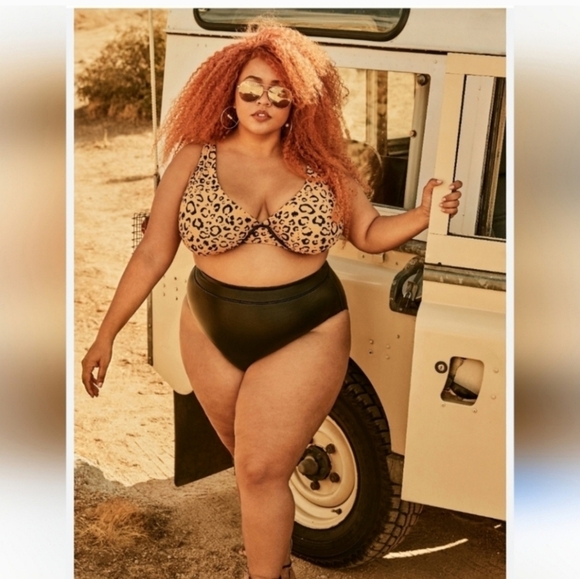 DEADSTOCK!!!🔥🔥H0TT!! RARE🔥 NWT GABI FRESH FAUX LEATHER BIKINI - Picture 2 of 8